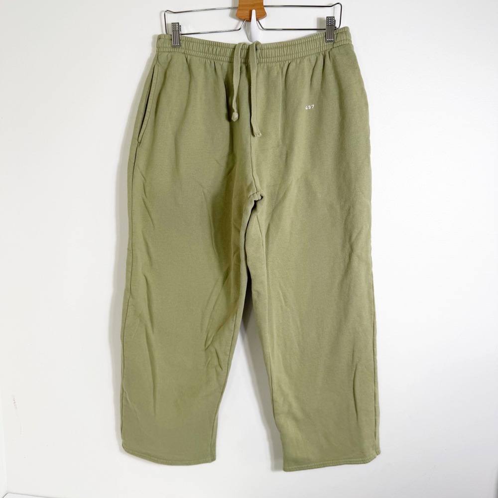Four Three Seven 437 Sweatpants Adult M/L Green Sage Fleece Straight Leg Joggers